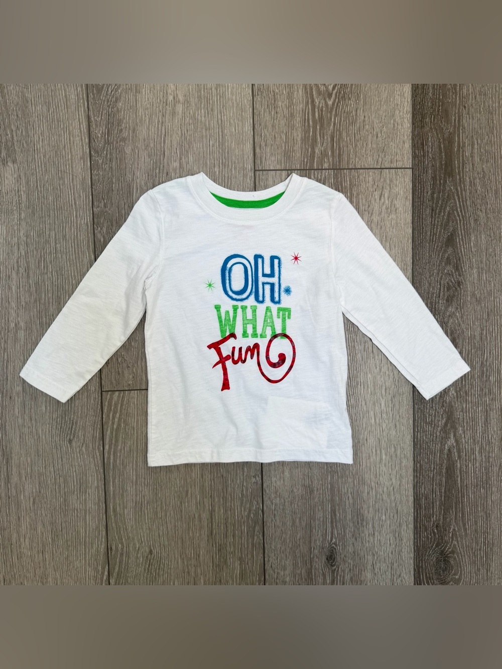Cat and Jack holiday Christmas long sleeve shirt white 2T